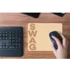Swag - Bruin - Beige muismat rubber klein -toetsenbord