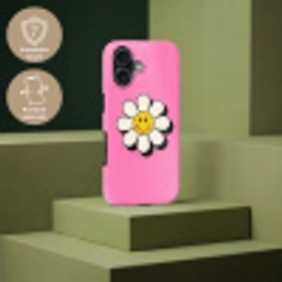 Smiley - Bloem - Roze Toughcase MagSafe Apple iPhone 17 klein -USP_PrintM_DE
