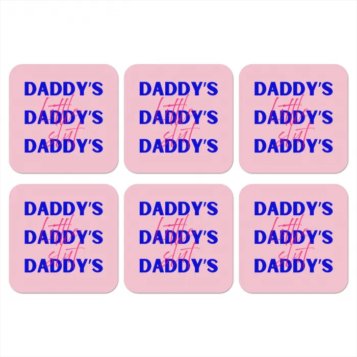 Daddy's - Blauw - Blokletters onderzetter kurk middel -3d