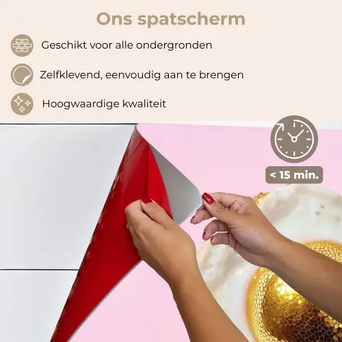 Ei - Disco - Ontbijt - Glitter keuken achterwand spatscherm klein -spatscherm_NL