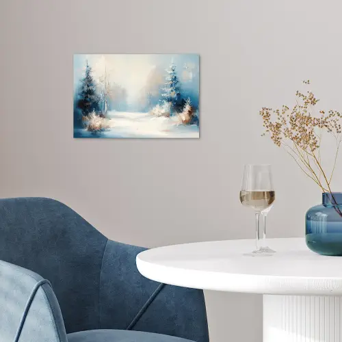 Bos - Winter - Natuur - Abstract - Sneeuw poster papier klein -sfeer3