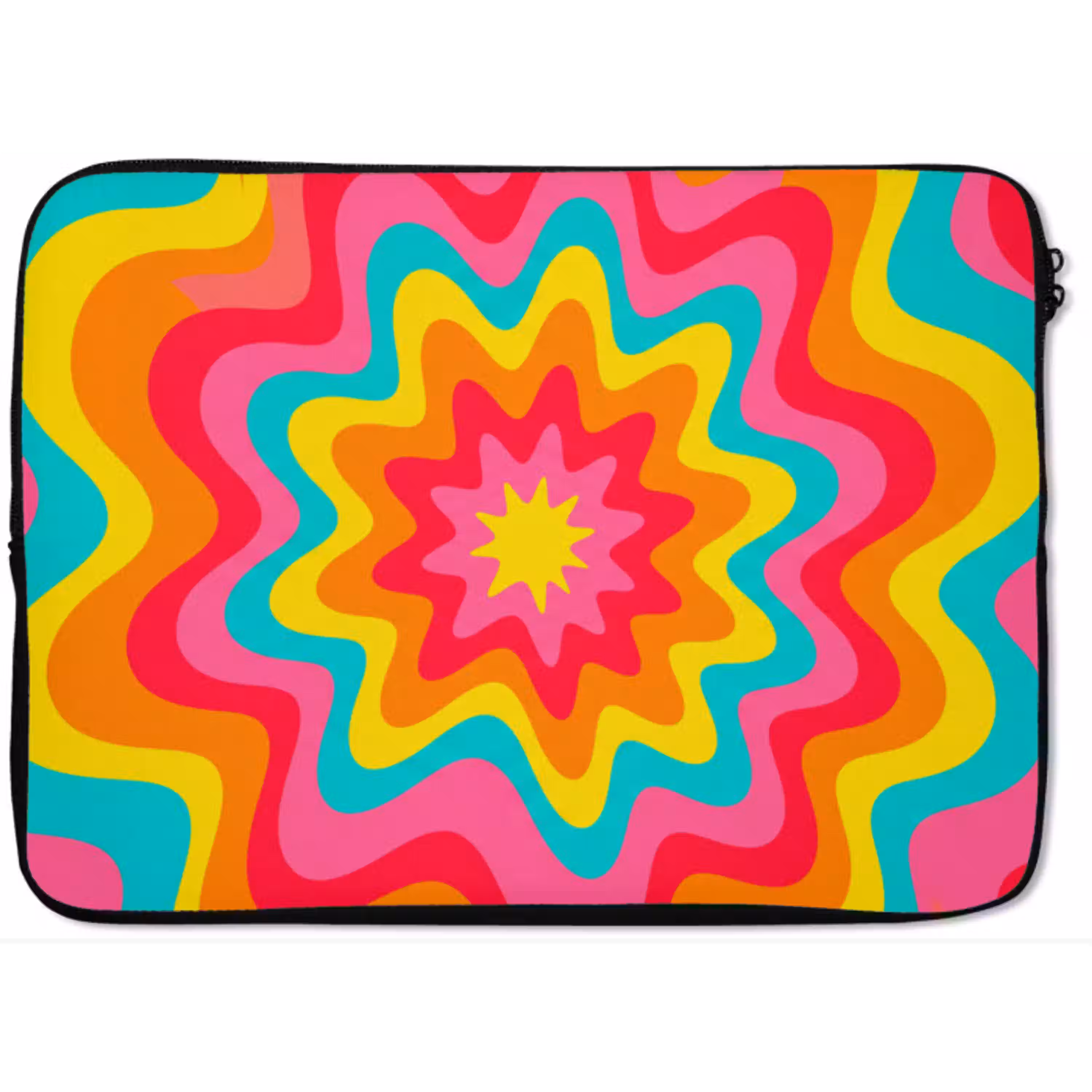 Patroon - Golvend - Kleurrijk laptophoes neopreen klein -zkaufland3dotto