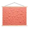 Water - Druppels - Roze textielposter latten blank klein -3d