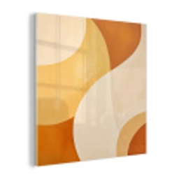 Abstract - Patroon - Modern - Beige - Oranje plexiglas 5mm klein -z3d