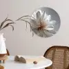 Bloem - Wit - Neutraal Wandcirkel kunststof plaat 5mm dik klein -sfeer4