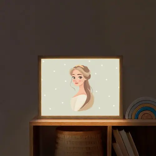 Prinses - Tiara - Groen - Stippen Light Box met batterij (Wandlamp kind) middel -sfeer1_kind