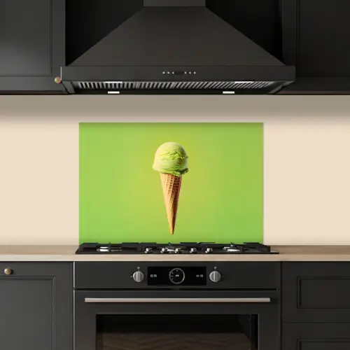 Hoorntje - Schepijs - Groen keuken achterwand spatscherm klein -sfeer1