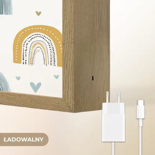 Patroon - Regenboog - Hartjes Light Box met batterij (Wandlamp kind) middel -USP_websiteoplaadbaarNL