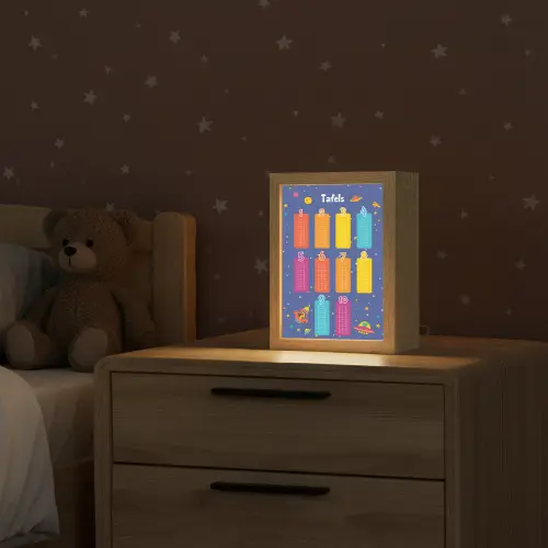 Tafels van vermenigvuldiging - Leren rekenen voor kinderen - Getallen oefenen - Ruimte Light Box met kabel klein -sfeer1_kind