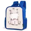 Nijlpaard op beige achtergrond illustratie Kinderrugzak - Blauw middel -schuin