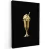 Milkshake - Goud - Drinken - Zwart Tuinposter op houten frame 2 cm dik klein -3d