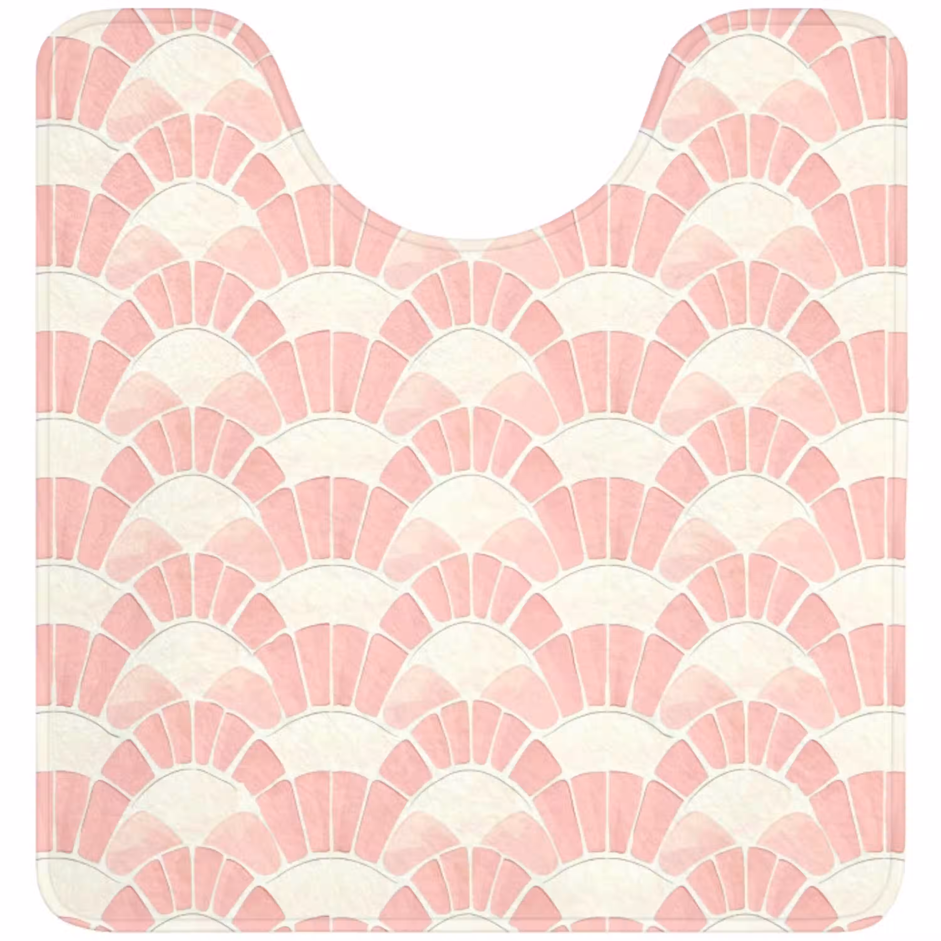 Roze - Waaiers - Mozaïek - Patroon WCmat U-uitsnede middel 1014 -3d