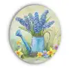 Gieter - Lavendel - Bloesems Akoestische PET Vilt - Rond klein -3d