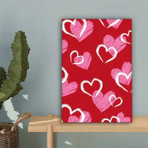 Patroon - Hartjes - Roze - Valentijn canvas 2cm klein -sfeer4