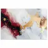 Rood - Abstract - Goud - Modern poster papier klein -3d