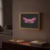 Vlinder - Roze - Nachtvlinder Light Box met batterij (Wandlamp) middel -sfeer1