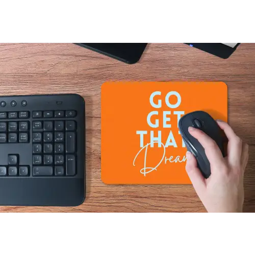 Oranje - Blauw - Go get that dream muismat rubber klein -toetsenbord
