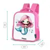 Zeemeermin met roze haar en blauwe staart tussen luchtbellen Kinderrugzak - Roze middel -productfoto_formaten