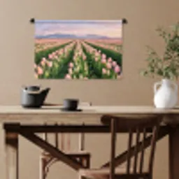 Tulpen - Landschap - Roze Wandkleed katoen klein -sfeer6