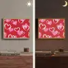 Patroon - Hartjes - Roze - Valentijn Light Box met batterij (Wandlamp) middel -sfeer3