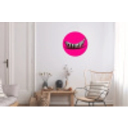 Banaan - Zebraprint - Roze Wandcirkel aluminium klein -woonkamer