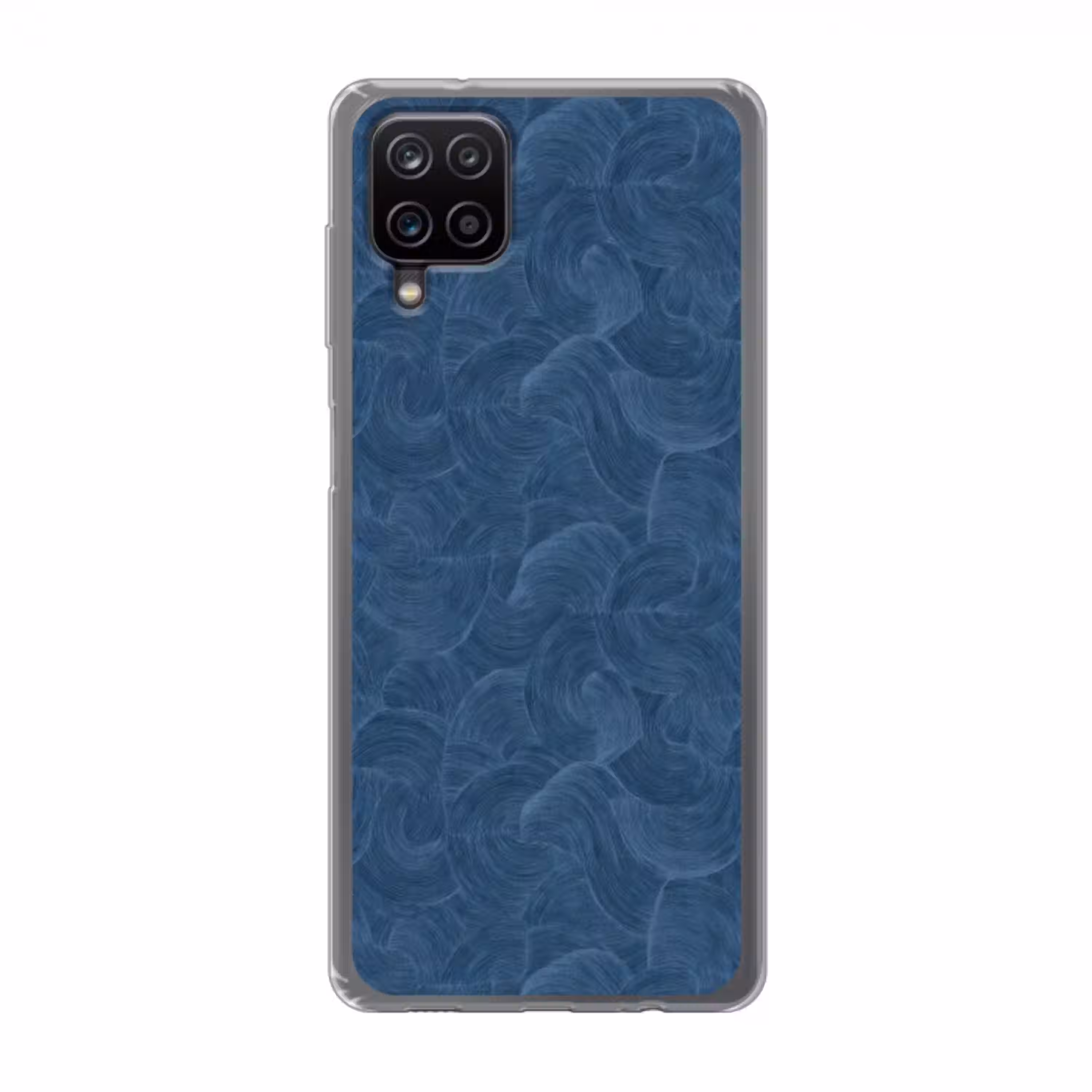 Golven - Textuur - Patroon - Blauw Telefoonhoesje Samsung Galaxy A12 klein 372 -3d