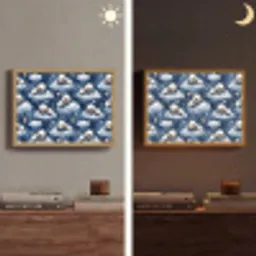 Panda's - Slapen - Blauw Light Box met batterij (Wandlamp) middel 907 -sfeer3