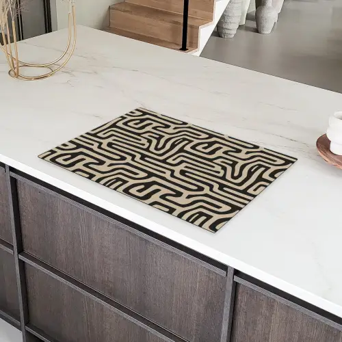 Grafisch - Lijnen - Zwart Inductie beschermer vinyl 3mm klein 276 -sfeer8