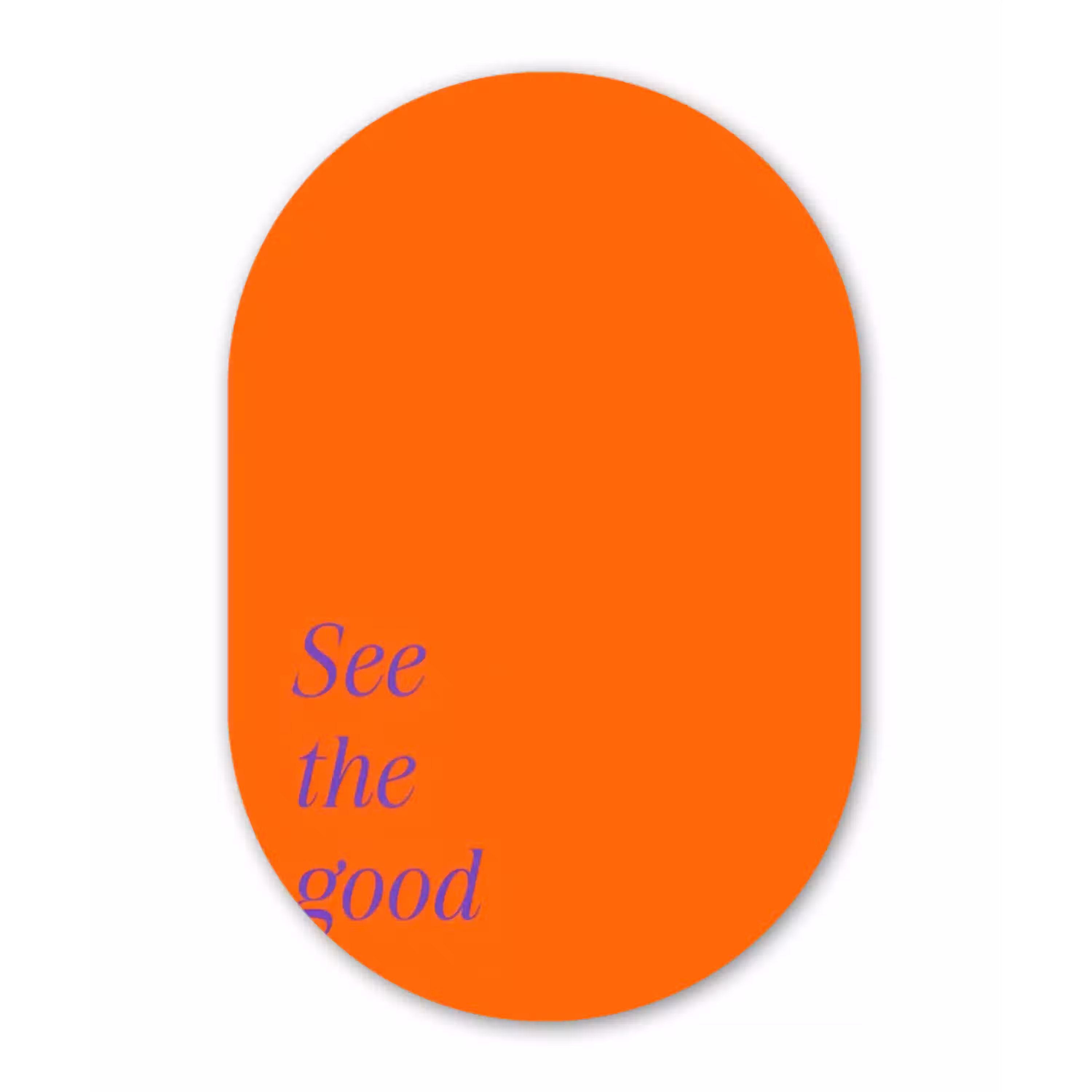 See te good - Paars - Oranje Wandcirkel Ovaal Glas middel -3d