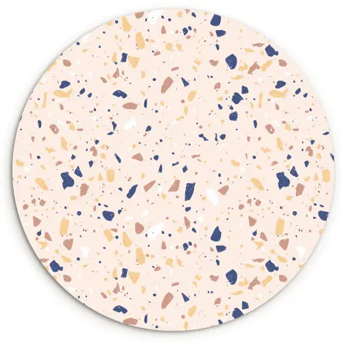 Terrazzo -  Patroon - Kleurrijk - Indigo Wandcirkel plexiglas klein 852 -3d