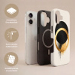 Abstract ontwerp - Zwarte cirkel - Verfvlekken Toughcase MagSafe Apple iPhone 17 klein -USP_Lagen_DE