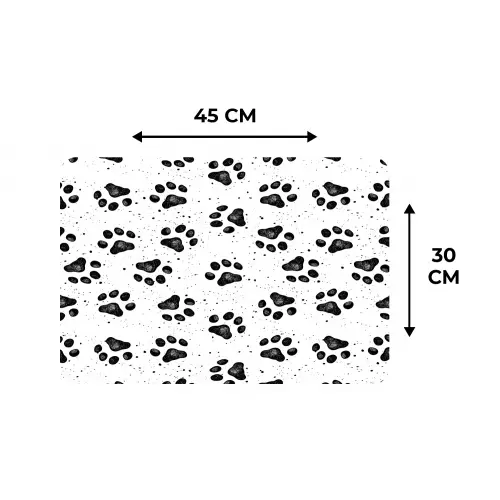 Paw - Pattern -Black Placemat vinyl groot 368 -specs