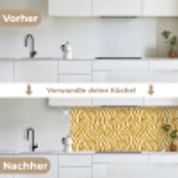 Zebra - Klassiek - Oker - Geel keuken achterwand 2 middel 871 -voor-na_DE