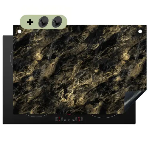 Marmer - Zwart - Goud Inductie beschemer met haakjes klein 777 -3d