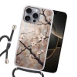 Bloesem - Takken - Schilderij - Beige - Serene Hoesje iPhone 16 Pro Max met koord klein -sfeer1