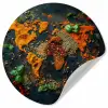Wereldkaart - Kruiden - Levendige kleuren Wandcirkel behangsticker klein -3d