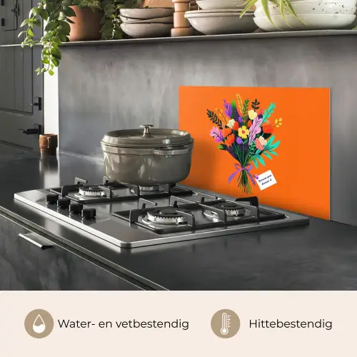 Kaartje - Boeket - Bloemen keuken achterwand spatscherm klein -usp_NL