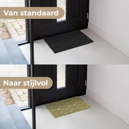 Libellen - Patroon - Groen Deurmat klein 898 -voor-na_NL
