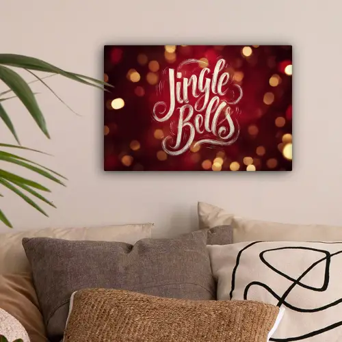 Jingle - Bells - Kerst - Rood canvas 2cm klein -sfeer1