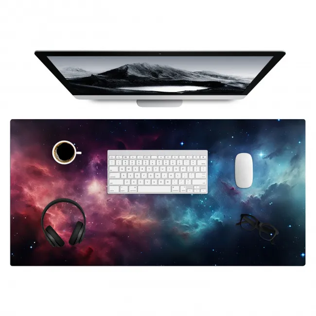 Desk Mat - starry-neon-space-gaming