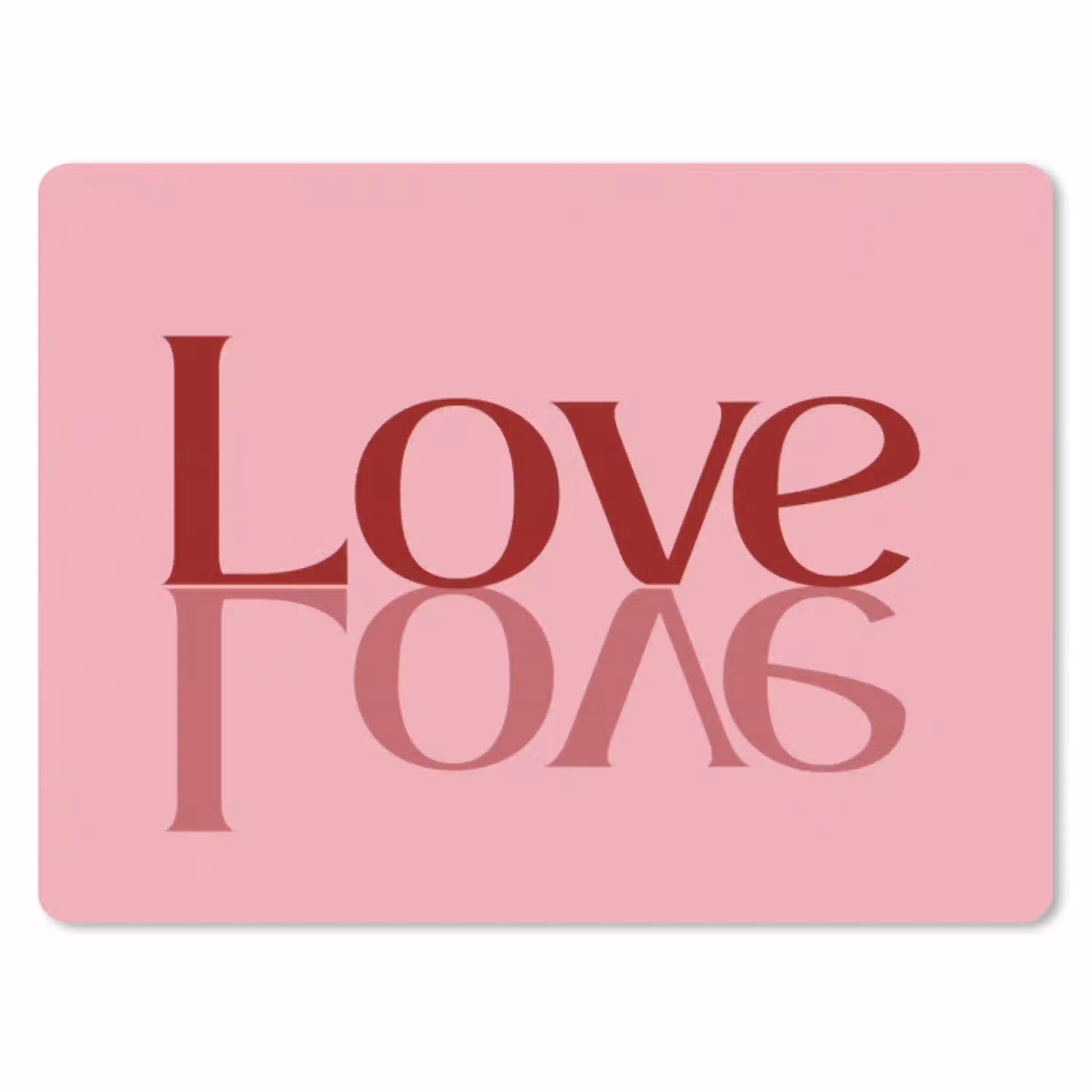 Love - Roze - Spiegeling muismat rubber klein -3d
