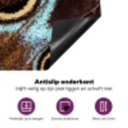 Vleugels - Vlinder - Blauw Inductie beschermer vinyl 3mm middel -zzzzzzz-cc-onderkant