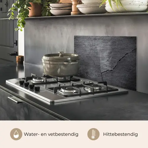 Beton - Zwart - Scheur keuken achterwand spatscherm klein -usp_NL