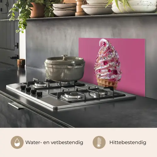 Softijs - Edelstenen - Roze - Hoorntje keuken achterwand spatscherm klein -usp_NL