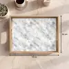 Grijs - Marmer - Gedetailleerd Dienblad Rechthoek middel 911 -USP_Formaat