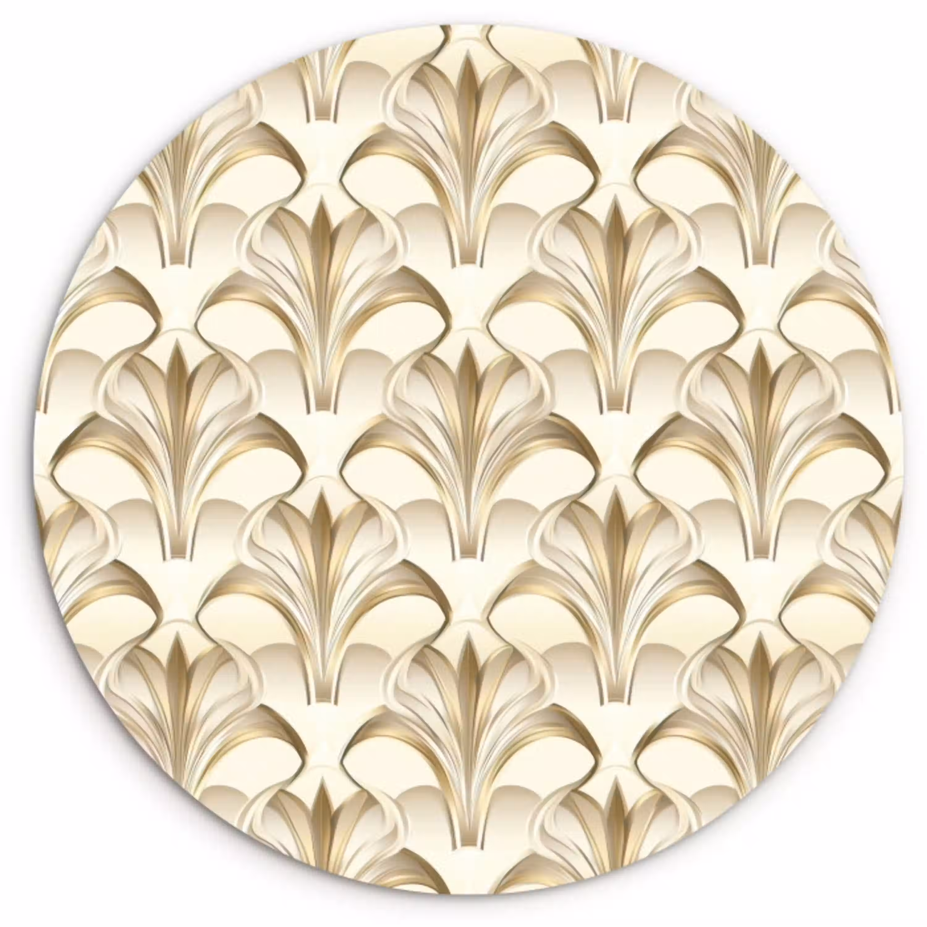 Ornament - Barok - Goud Wandcirkel kunststof plaat 5mm dik klein 188 -3d