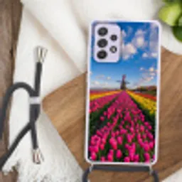 Tulpen - Holland - Molen - Kleurrijk Hoesje Samsung Galaxy A52 5G met koord klein -sfeer4