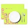 Groen - Smiley - Bonjour - Roze Placemat vinyl groot -zzsfeer2_Kitchenyeah-website