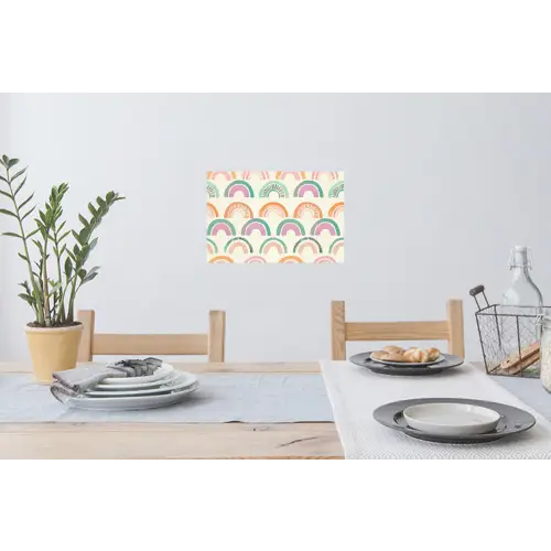 Regenboog - Pastel - Patroon Muursticker klein -eettafel