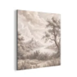 Landschap - Bergen - Meer - Natuur aluminium wit klein -3d